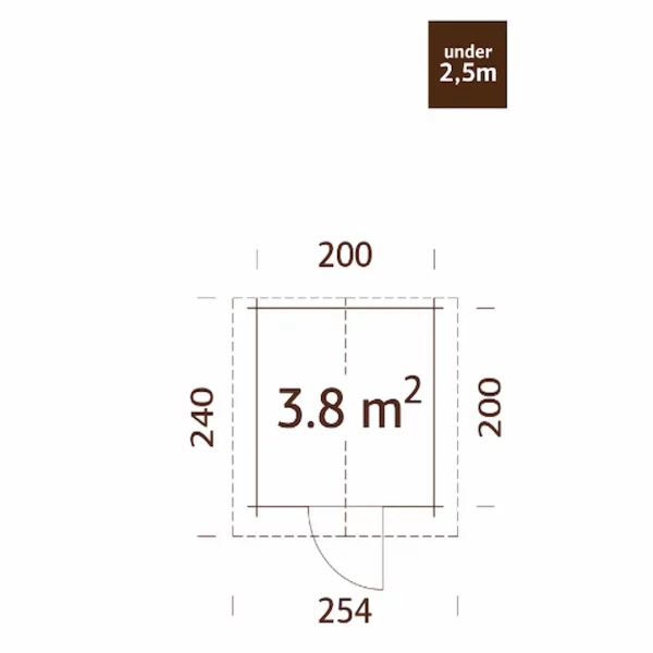 dimensiones de la Cabaña 46-3,8