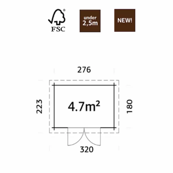 dimensiones de la cabaña cabaña 78 4,7