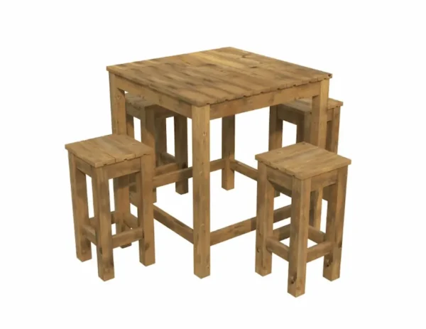 Conjunto mesa y taburetes